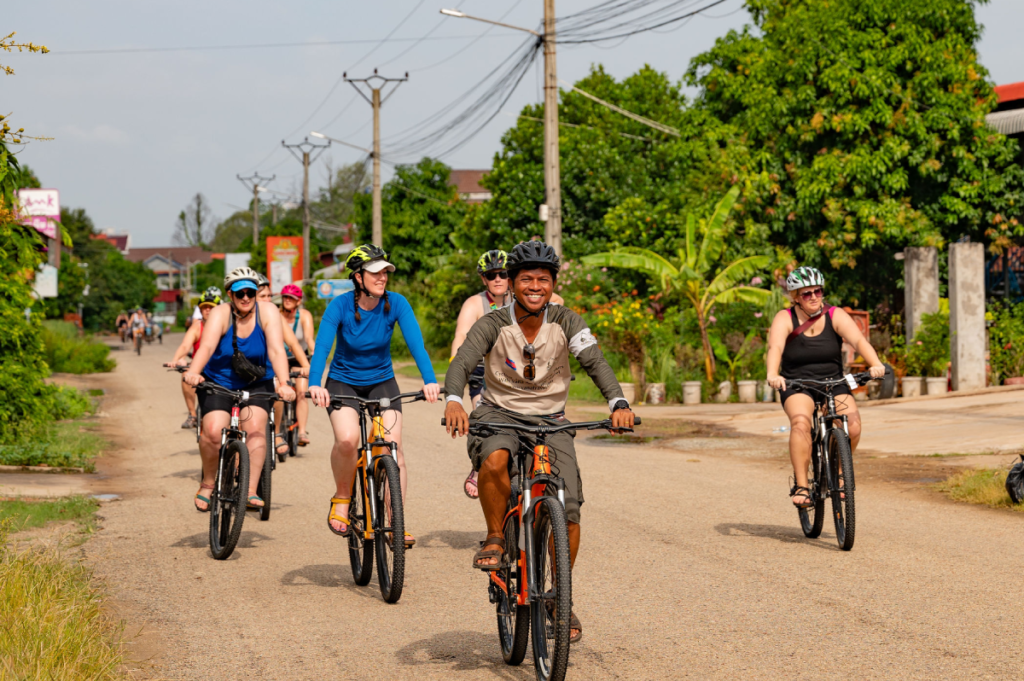 Group bike tour activities to explore Cambodia's countryside.
